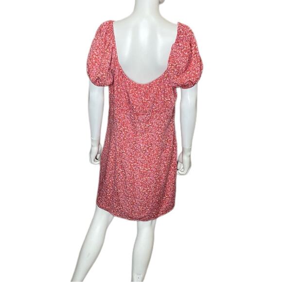 BP. Printed Tie Front Minidress Pink Multi Floral Women’s Sz 1X - Picture 5 of 8